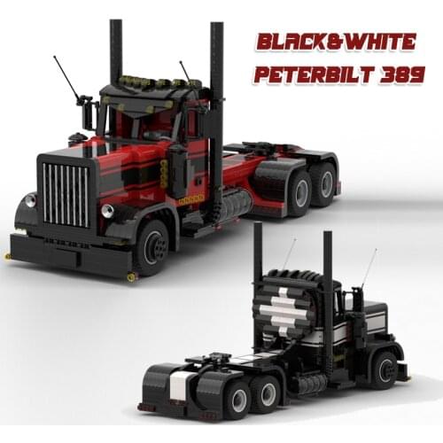 City Science And Technology Engineering MOC Building Block Trailer Puzzle Heavy Dump Truck DIY Assembly Transport Vehicle Bricks