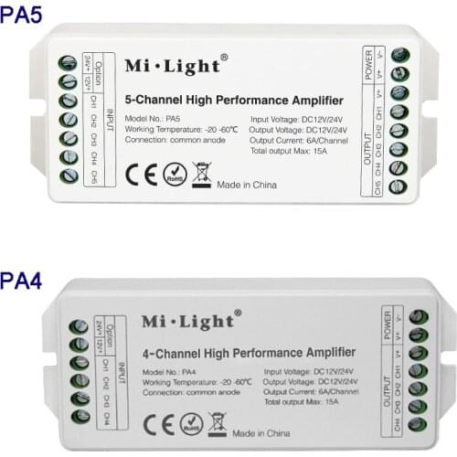 Miboxer PA4/PA5 DC12V 24V 15A 4CH 5 Channel High Performance Amplifier Series Controller And all PWM Type Led Controller