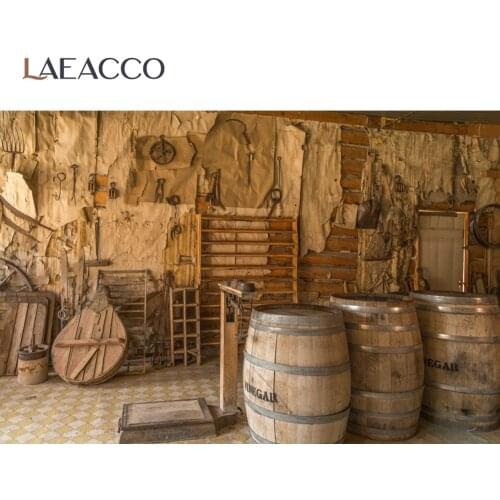 Laeacco Old Wine Cellar Jar Wooden Tool House Interior Photography Background Photographic Backdrops For Photo Studio Photocall