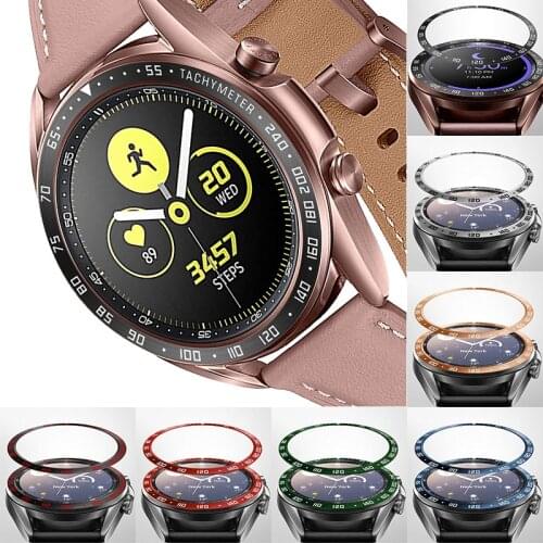 41mm Metal Bezel Ring For Samsung Galaxy Watch 3 Stainless Steel Scale Bezel Ring Adhesive Cover Anti-scratc Fashion Watch Parts