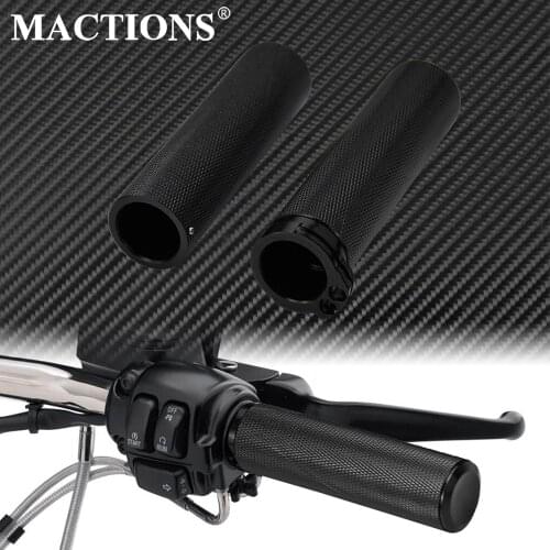 Motorcycle Universal 1'' 25mm Handle Grips Black Handlebar All Aluminum For Harley Dyna Softail V-Rod Touring Sportster XL883