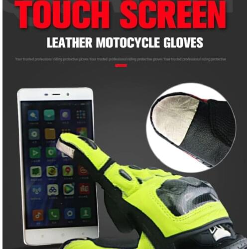 MOTOBOY Motorcycle Gloves Moto Carbon Fiber Leather Guante Para Touch screen Motobike breathable soft Racing Sports Gloves