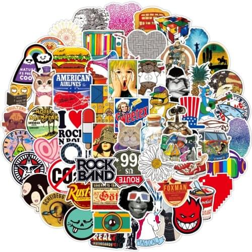 10/30/50/100pcs Cool Cartoon Graffiti Stickers PVC Waterproof Skateboard Phone Car Guitar Motorcycle Luggage DIY Sticker Kid Toy