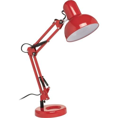 Table lamp with adjustable and rotating articulated arm, for reading, study or work, retro style, industrial, vintage