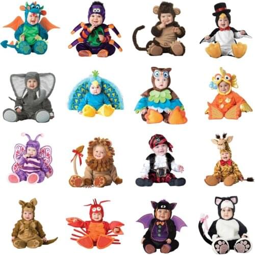 New Baby Rompers Winter Animal Pirate Dinosaur Penguin Santa Claus Deer Monkey Polar Bear Toddler Christmas Carnival Halloween