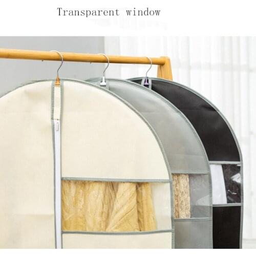 Closet organization Clothes dust cover household hanging coat suit protection storage bag wardrobe storage bag non-woven box