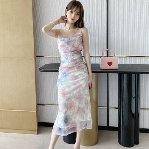 Print Floral Sexy Party Dresses Women Evening Off Shoulder Tight Spaghetti Strap Ruched Dress Ladies Midi Bodycon Dress Women