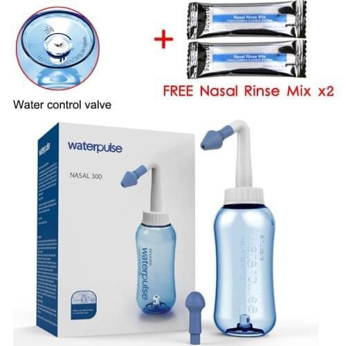 Waterpulse 300ml Volume Nasal Rinse Nose Cleaner Portable Nasal Wash Bottle Irrigation Allergies Relief Rinse Neti Pot Nose Tool