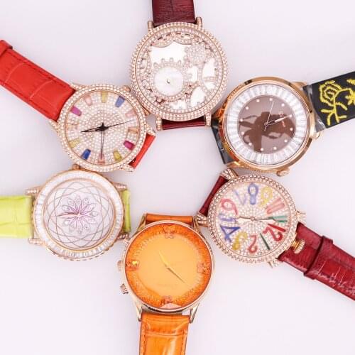 SALE!!! Discount Davena Crystal Old Types Lady Womens Watch Japan Mov't Fashion Hours Bracelet Leather Girls Gift No Box
