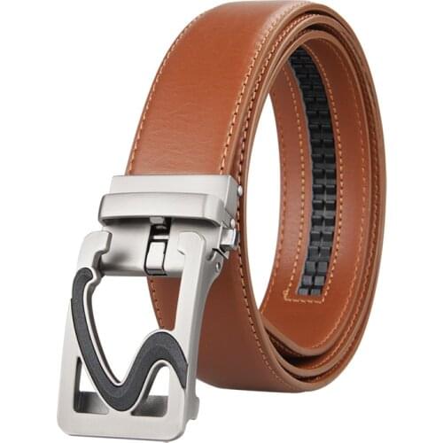 Mens Belts Luxury Automatic Buckle Genuine Leather Strap Coffee Brown for Mens Belt Designers Brand High Quality