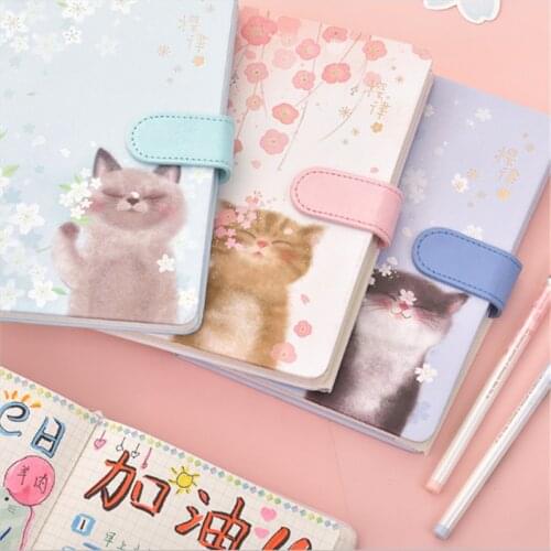 Romantic Sakura Hand Account Magnetic Buckle Notebook Diary A5 Portable Drawing Hand Account Work Plan Memo Office Stationery