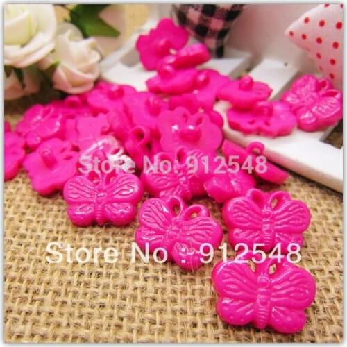Pink lovely cartoon resin button,DIY button, resin button,butterfly,100pcs/lot,hdoo2