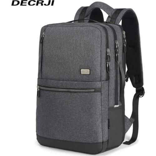DECRJI Business Backpack Men USB Charging Oxford Bagpack Multifunction Laptop Backpack Casual Large Capacity Travel Student Bags