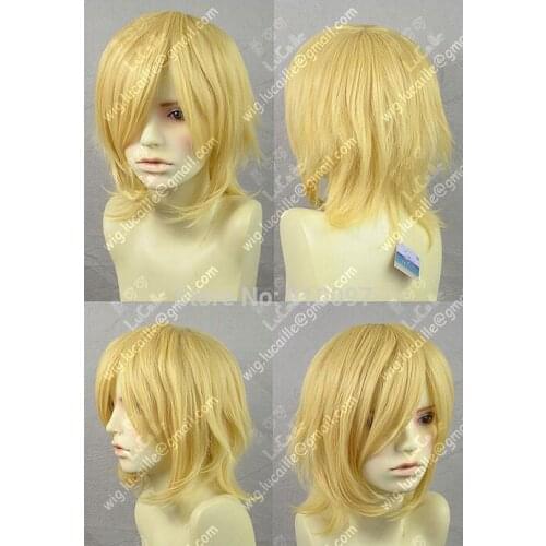 Shun66802087P&P>Cos blonde short straight COSPLAY WIG