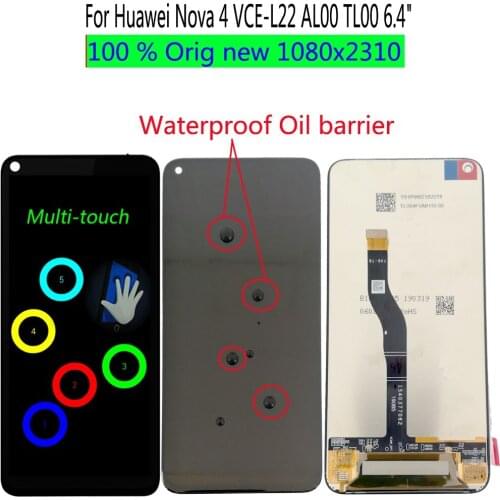 Shyueda 100% Orig New A+ For Huawei Nova 4 VCE-L22 AL00 TL00 6.4" LCD Display Touch Screen Digitizer