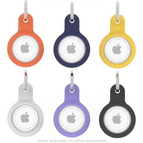 Silicone Protective Case Cover For Apple 2021 New AirTag Tracker with Keychain Anti-Scratch Anti-fall Cover For air Tags tracker