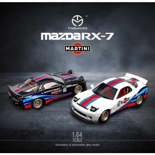 TimeMicro 1:64 Mazda RX-7 Amemiya Widebody Martini Ordinary/Luxury Diecast Model Car