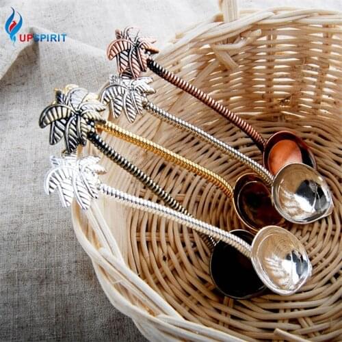 Upspirit Dessert Spoons Stainless Steel Stirring Coffee TeasSpoon Mirror Polished Ice Cream Spoon With Creative Handle Fa