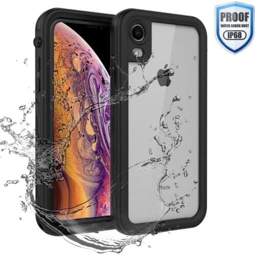 Waterproof Case for iPhone XR X XS Max 6 6S 7 8 Plus 360 Full-Body Rugged Clear Back Case with Screen Protector+Float Hang Strap