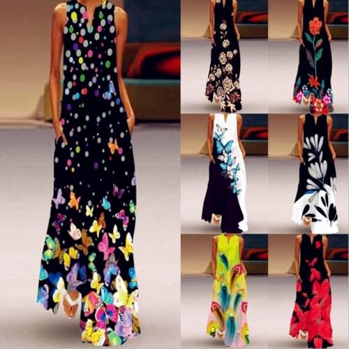 New Women Casual Elegant Vest Tank Dress Beach Summer Party Boho Bow Befree Maxi Dress Plus Sizes Big Large Dresses Robe Femme