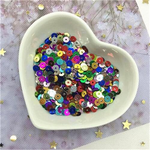 1000Pcs 5mm PVC Flat Round Loose Sequins Paillettes Sewing Craft for Wedding Decoration Women Clothing Embroidery Accessory