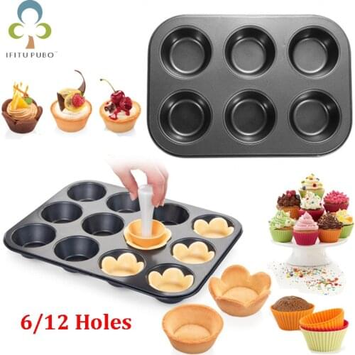 6/12 Holes Square Cupcake Pan Muffin Tray Cupcake Mold Muffin Pan Carbon Steel Baking Pan Non Stick Bakeware Biscuit Pan ZXH