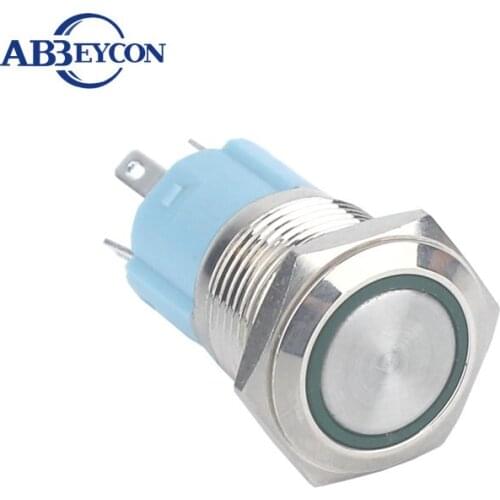 16309F Illuminated ring led momentary 16mm electrical switch 1NO1NC modern electric push button switch