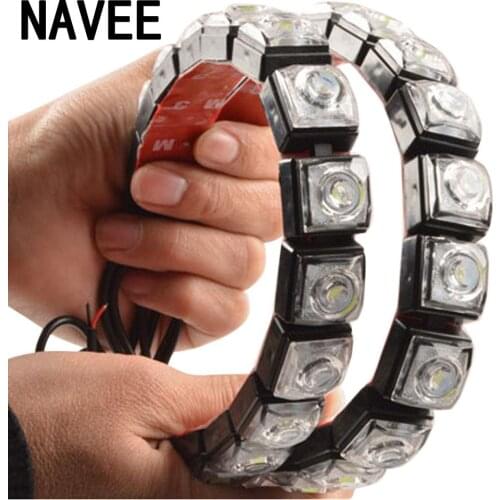 2PCS Flexible Waterproof Decorative Lamp LED Car DRL Day Running Light Strip Daylight Fog Lamp 6/8/1012/14LED V5