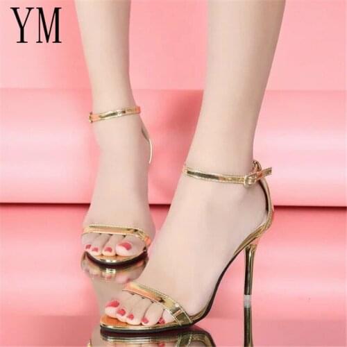 2020 High 9CM Thin Heels Women Pumps Ankle Strap Sandals Shoes Woman Ladies Pointed Toe High Heels Dress Party Shoes Big 34-41