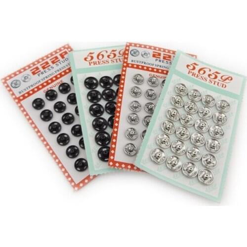 24Sets Metal Snap Button Fasteners Press Button Stainless Steel Stud Silver Sewing Accessories Buttons Scrapbooking