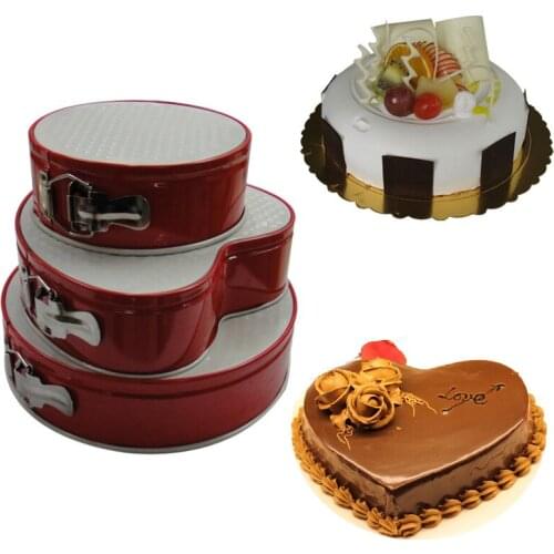 3PCS/LOT Carbon steel Cookie Fondant Cake Mould Mold Fruit Vegetable Cutter Live Bottom with Buckle Round Cake Mould LB 518