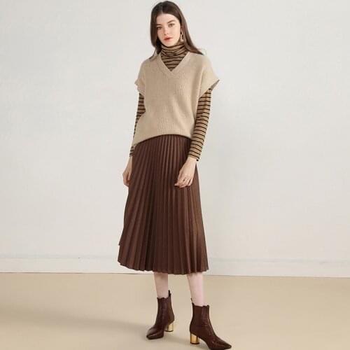 4 ply winter thick 100% cashmere sweater women sleeveless oversized pullovers fashion warm v neck knitwear