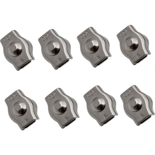 8 pcs Stainless Steel 304 Box Type Single Card Wire Rope Chuck Ingot Clip