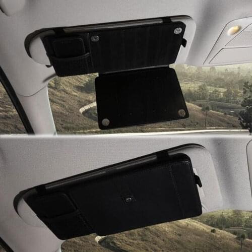 Car Styling 1Pc Car Sun Visor Sunvisor Storage CD Plate Disk Cards Holder Pocket Wallet 12 Compartments for Corolla Cruze