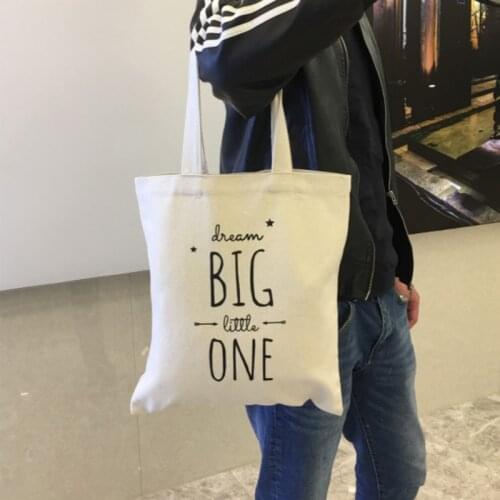 Big little One Funny Letter Zipper Bags Fashion Shopping Casual Star Arrow Travel Bag Unisex Gift Canvas Shoulder Bags