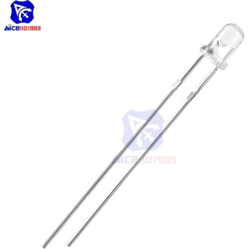 Diymore 50PCS/Lot 3mm 940nm Infrared Emitter Diode DC 1.2V LED IR Emitter Light Emitting Diodes Clear Round Head for Arduino