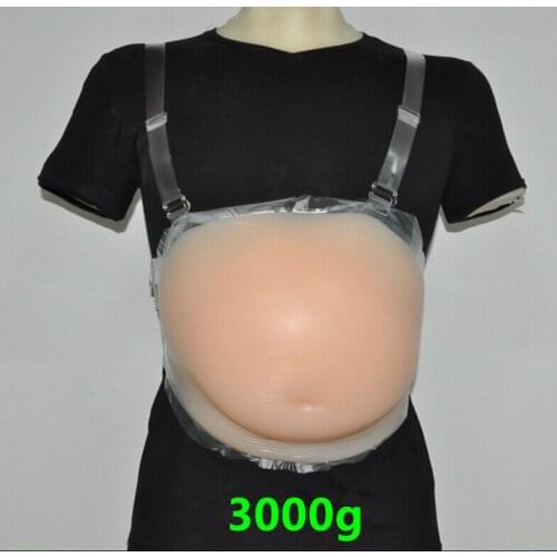 8-10 month Twins 3000g/pc Silicone Artificial Belly Fake Jelly belly Pregnancy Tummy for Filme and Adoption adhesive Belly