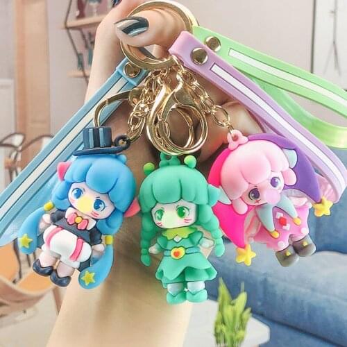 Cute Cartoon Blowing Bubble Princess Cute Keychain Pendant PVC Elf Second Generation Game Peripheral Car Pendant Gifts Wholesale