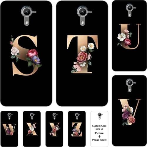 Flower 26 English Name Letters Custom Initial Case For Wiko U Feel Prime 5.0" Ufeel Prime Soft Silicone Cover