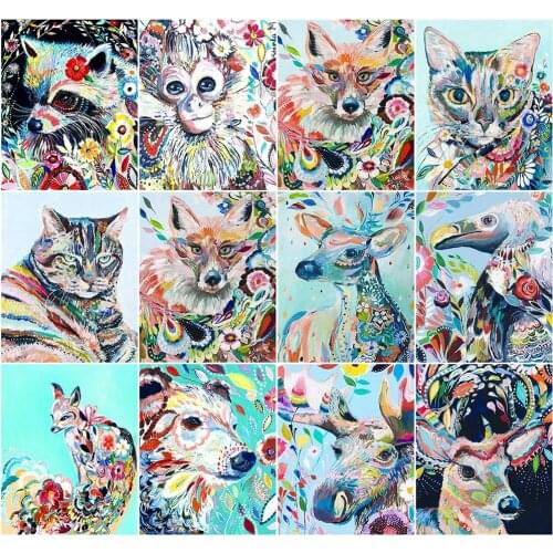 AZQSD Painting By Number Canvas Kits Cat 40x50cm Acrylic Paint Unique Gift DIY Coloring By Numbers Animal Home Decoration