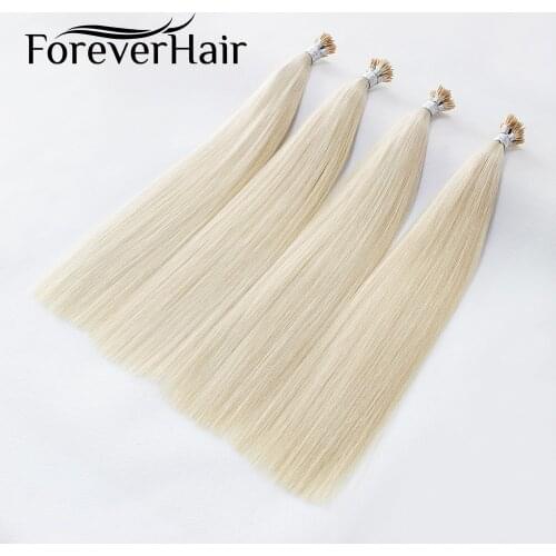 FOREVER HAIR 0.8g/s 16" 18" 22" Remy Double Drawn I Tip Human Hair Extension Platinum Blonde #60 Keratin Bond Hair Extension 80g