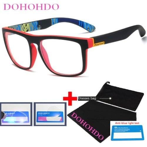 DOHOHDO New Anti Blue Light Glasses Frame Men Women Computer Gaming Eyeglasses Black Clear Lens Eyewear Spectacle Frame UV400