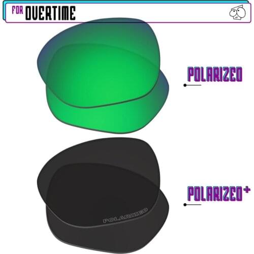 EZReplace Polarized Replacement Lenses for - Oakley Overtime Sunglasses - Black P Plus-Green P