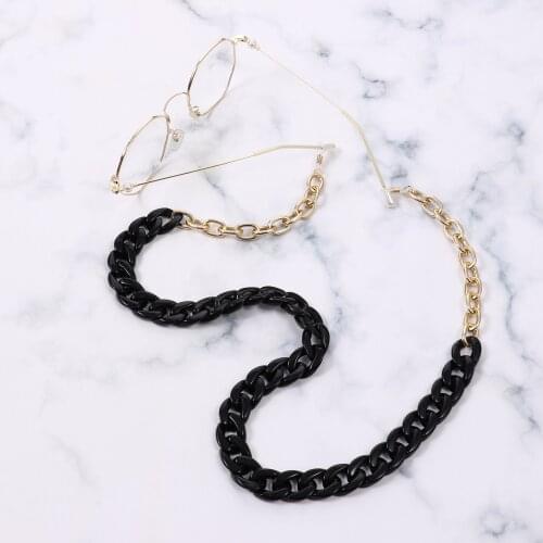 Portable Neck Holder Glasses Chain Non Slip Sunglasses Necklace Retainer Acrylic Ring Metal Chain Eyeglass Strap Eyewear Lanyard