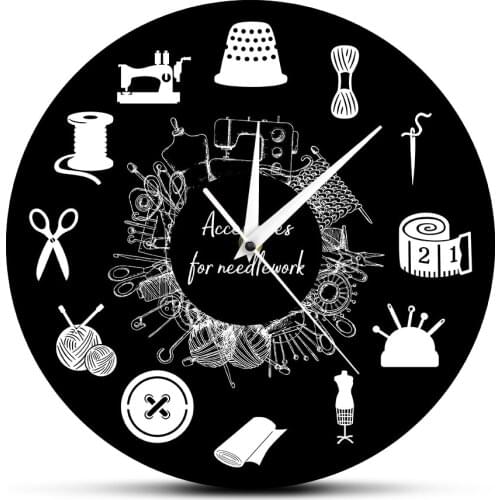 Tailor shop Sewing Modern Design Wall Clock Clothes designer 3D Wall Clock Tailor Master Decor Unique Gift
