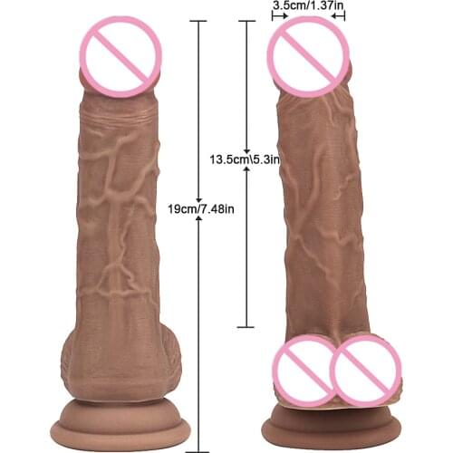 Realistic Dildo Soft Dual-Layer Silicone Material with Super Strong Suction Cup Sex Toys for Woman Vagina Female Masturbation
