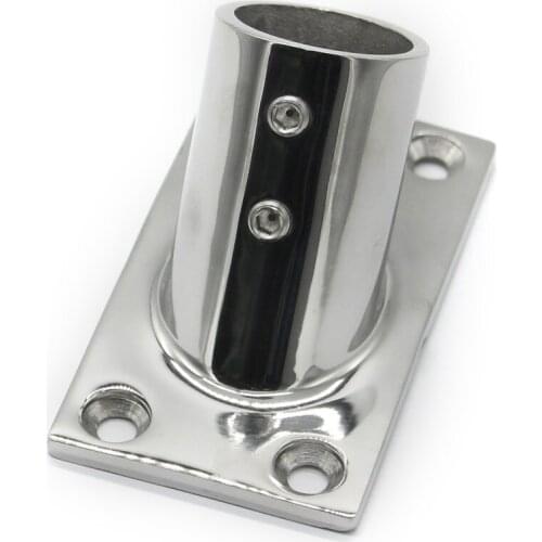 1PC Boat Hand Rail Fitting 45 Degree 1" Rectangular Base-Marine Stainless Steel