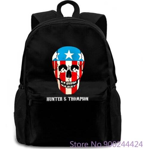 New Hunter Thompson Gonzo Skull Black Printed for women men backpack laptop travel school adult student