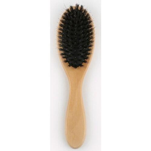 Natural Boar Bristle Hairbrush Massage Comb Anti-static Hair Scalp Paddle Brush Beech Wooden Handle Hair Brush Styling Tool