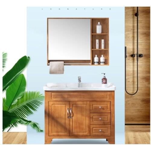 Bathroom bathroom simple modern oak floor-standing bathroom cabinet combination toilet wash basin sink sink